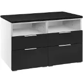 Hasena Kommode Dowio Weiß/Schwarz mit Ablagefächern zerlegt, zerlegt (zum Selbstaufbau) 90x49x55 cm – Selezione