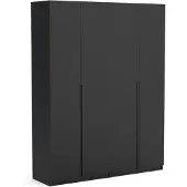 Brent Kleiderschrank Bristol 180cm, schwarz matt, Drehtürenschrank, Farbauswahl, 180x54x234 cm 4-türig