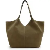 Manfield Grüner Veloursleder-Shopper | Größe Onesize