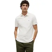 Tommy Hilfiger Polo Creme 2-Knopf normale Passform einfarbig