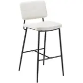 Bessagi Home Barhocker Neta Beige Webstoff Gepolstert