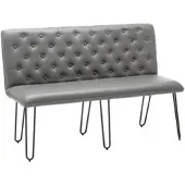 Bessagi Home Sitzbank Ivie Grau Lederlook Gepolstert