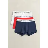 Gant Trunk "3-PACK", Herren, Gr. XL, 3 Stk., Webqualität, multicolor, Webqualität, Obermaterial: 95% Baumwolle, 5% Elasthan, unifarben, körpernah, Unterhosen Trunk, Regular fit mit elastischem Bund