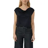 s.Oliver Black Label Wasserfallshirt mit Wasserfall-Kragen und aus reiner Viskose