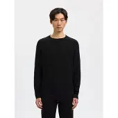 Selected Herren Pullover & Cardigans Slhross Ls Knit Structure Crew Neck Noos - Zwart - Größe XXL