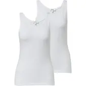 s.Oliver Tanktop , Damen, Gr. 34, weiß (2x weiß), Jersey, Obermaterial: 95% Baumwolle, 5% Elasthan, unifarben, hüftbedeckend, Rundhals, Tops Tanktop, 2-er Pack, Sommertop, mit Stretch