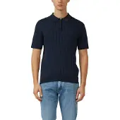 s.Oliver Poloshirt mit Strick-Muster und kurzes Reißverschluss