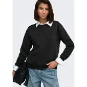 JDY Sweatshirt "JDYPARIS L/S EMB SWEAT JRS NOOS", Baumwollmischung, regular fit
