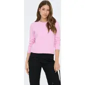 ONLY Strickpullover "ONLLOYAL LS ONECK KNT NOOS" Materialmix