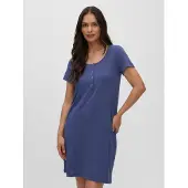 Mamalicious Umstandsnachthemd "MLMIRA SOLID JRS NIGHTGOWN 2F A. E. NOOS" aus Baumwolle, Regular Fit, mit Rundhalsausschnitt, kniefrei