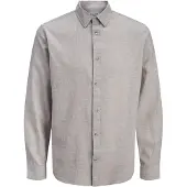 Jack & Jones Langarmhemd "JJESUMMER LINEN BLEND SHIRT L/S SN" Baumwollmischung, regular fit