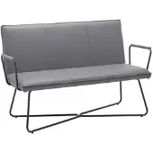 Bessagi Home Sitzbank Bosco Grau Lederlook Gepolstert