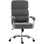 HOMCOM Bürostuhl, Ergonomischer Schreibtischstuhl mit Armlehnen, Chenille-Optik