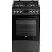 Beko FSM51330DAOT, Freistehender Herd, Anthrazit, Drehregler, Front / Top front, LED, Gaskochfeld