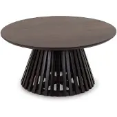 Idimex Couchtisch rund AMILA Ø 90 cm aus Mangoholz - Dunkelbraun