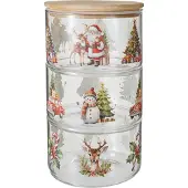 Eh Excellent Houseware Glasbehälter mit Bambusdeckel, 550 ml