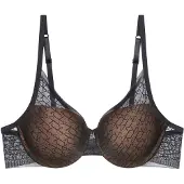 Triumph Halbschalen-BH "Signature Sheer" Monogramm-Tüll, gepolsterte Cups, Spitzen-Details, weich, Tüll
