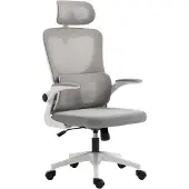 Vinsetto Bürostuhl Ergonomisch, Schreibtischstuhl mit Verstellbar Armlehne, Mesh