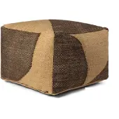 Ferm Living Forene Square Pouf Tan/Chocolate - , Braun / Rost, Stoff / Textil
