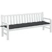 Merkloos Gartenbankkissen 200x50x7 cm in Anthrazitfarbe