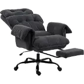 HOMCOM Bürostuhl, Ergonomischer Schreibtischstuhl mit Armlehne, Fußstütze