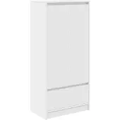 vidaXL Schrank mit Schublade Weiß 55,5x34x119,5 cm Holzwerkstoff