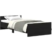 vidaXL Bettgestell ohne Matratze Schwarz Eichen-Optik 100x200 cm