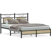 vidaXL Bettgestell ohne Matratze Sonoma-Eiche 140x190 cm Holzwerkstoff