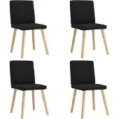 vidaXL Esszimmerstühle 4 Stk. Schwarz Stoff