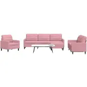 vidaXL 4-tlg. Sofagarnitur mit Kissen Rosa Samt