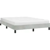 vidaXL Bettgestell ohne Matratze Hellgrau 152x203 cm Queen-Size Samt