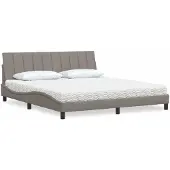 vidaXL Bett mit Matratze "Hanko" Taupe 180x200 cm Stoff