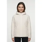 CMP Kapuzenfleecejacke "WOMAN JACKET FIX HOOD", Damen, Gr. 42, weiß (b.co gesso), Obermaterial: 100% Polyester, Jacken Kapuzenfleecejacke, mit Kapuze, sportlicher Stil, atmungsaktiv, wärmend