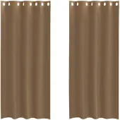 vidaXL Voile Vorhänge mit Ösen 2 Stk. Hellbraun