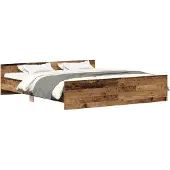 vidaXL Bettgestell ohne Matratze Altholz-Optik 180x200cm Holzwerkstoff