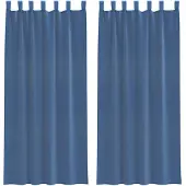 vidaXL Voile Vorhänge mit Stangentaschen 2 Stk. Königsblau