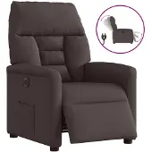 vidaXL Relaxsessel Elektrisch Dunkelbraun Stoff