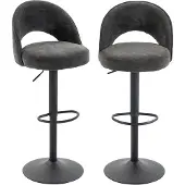 HOMCOM Barhocker 2er Set Drehbar Höhenverstellbar Barstuhl mit Rückenlehne