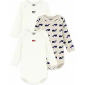 Petit Bateau 3er-Set: Bodys in Creme/ Beige - 62