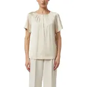 Comma Shirtbluse Sommer-Bluse mit gerafftem Kragen und Cut-out