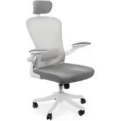 Spacetronik Bürodrehsessel ARON Weiß, verstellbare Sitzhöhe 46-56 cm, Rückenlehne, Armlehnen und Lendenwirbelstütze