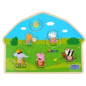 Barbo Toys Peppa Pig - Wooden Peg Puzzle - Playground