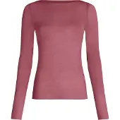 Hunkemoller super soft Shirt aus Kaschmir-Mix mit U-Boot-Ausschnitt Lila