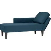 vidaXL Chaiselongue mit Kissen und Rechter Armlehne Blau Samt