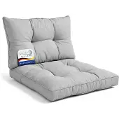 Beautissu Lounge Kissen Set Outdoor Hellgrau XLuna 70x70cm 70x40cm