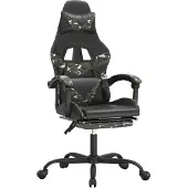 vidaXL Gaming-Stuhl mit Fußstütze Schwarz und Tarnfarben Kunstleder