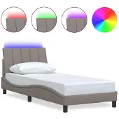 vidaXL Bettgestell ohne Matratze "Hanko" Taupe 90x200 cm Stoff