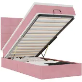 vidaXL Ottoman-Bett mit Matratzen & LEDs Rosa 90x200 cm Samt