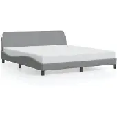 vidaXL Bettgestell "Dover" Hellgrau 180x200 cm Stoff