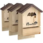 PawHut Fledermauskasten 3er Set aus Tannenholz Fledermaushaus Nistkasten zum Aufhängen